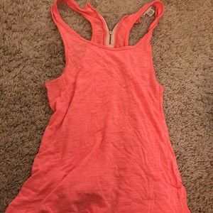 AE coral razor back tank w zipper accent